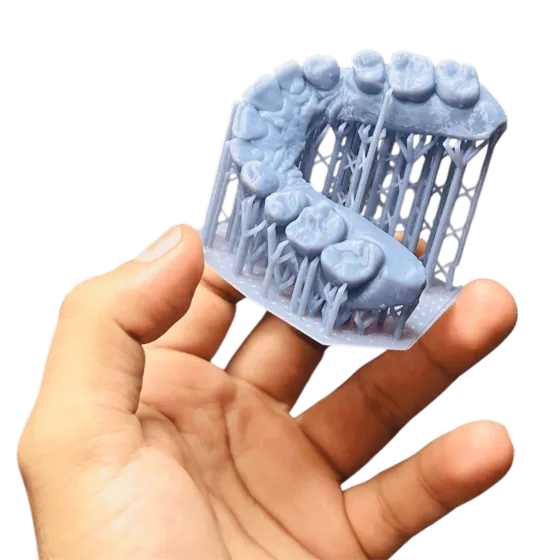 Arco dental en resina de alta definición con soportes de impresión SLA — Ralorotech, taller FDM y resina en Guadalajara
