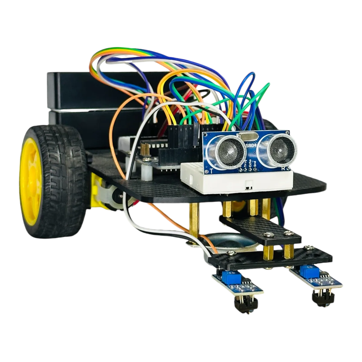 Carcasa electrónica impresa con su circuito, hecha en el taller